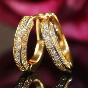 Beautiful gold huggy earrings